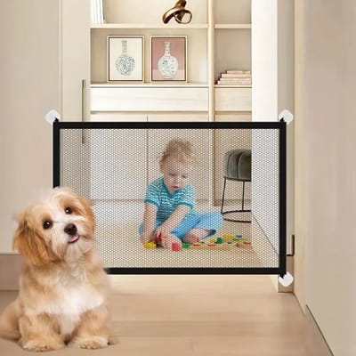 Inovra- Veiligheidshek 100 x 78 cm - Hondenhek / Babyhek - Trap- en Deurbarrière - Nylon Mesh - Eenvoudig te Installeren - Schone en Veilige Omgeving