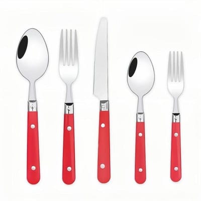 20-delige Set-304 Verdikt Roestvrij Staal Bestekset Steakmes En Vork Lepel Dessert Theelepel Fruitvork (Blauw)