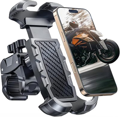 SnelShoppen - Fietstelefoonhouder met Sterke Klem, Veilig en Robuust, Voor 4.7 tot 6.8 Inch Smartphones, Geschikt voor Fiets en Motor, Ultra Grip, Sch
