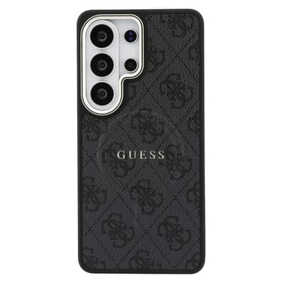 Guess 4G Leather Backcover met MagSafe voor de Samsung Galaxy S26 Ultra - Gold Edge - Black
