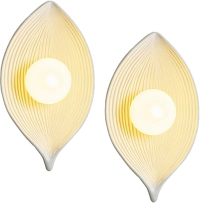 2 Stuks Wandlamp Moderne Binnen Wandlampen Creatieve Bladvorm voor Woonkamer Slaapkamer Wit