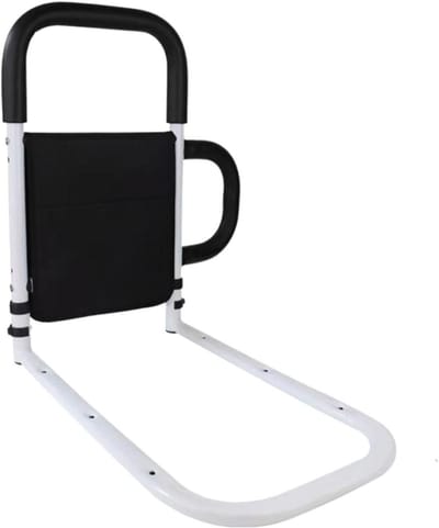 Bedhek Opstahulp - Steunrail Bed - Veilig In Bed - Met Opbergvak - 50x31.5cm - Metaal