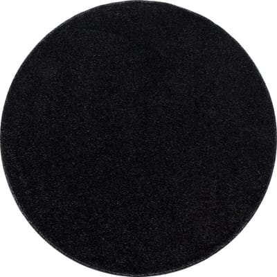 Laagpolig vloerkleed Ata - antraciet - rond - O 120 cm