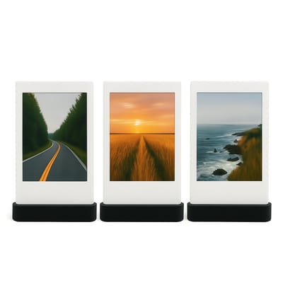 Polaroid Fotohouder Zwart – Set van 3 Universele Instax Mini / Square / Wide & Polaroid Foto’s – Fotostandaard – Zwart