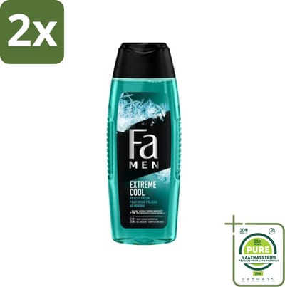 Fa Men Douchegel en Shampoo Extreme Cool 250 ml - Voordeelverpakking - 2 stuks - Douchegel - Shampoo