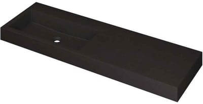 INK Momento Wastafel Quartz Wasbak Links Zonder Kraangat - 1400x450x90 mm - Quartz Zwart