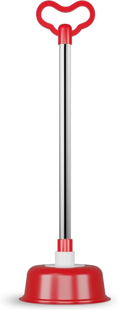 Gootsteenplunjer - Ontstopper Pijpenreiniger - Afvoer Ontstoppen - Vacuüm Rubberen Beker - 51 cm - Rood