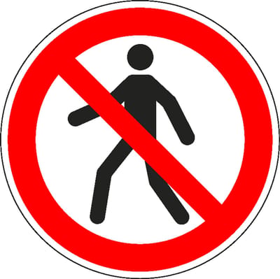 Verboden voor voetgangers bord, kunststof, P004 300 mm