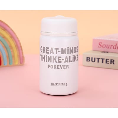 Tasse Thermos en Acier Inoxydable Sans Impression Niveau d'Apparence Élevé Coupe à Rebond Vent Ins Poignée en Silicone à Boire Droit avec Tasse Séparateur de Thé 350ml