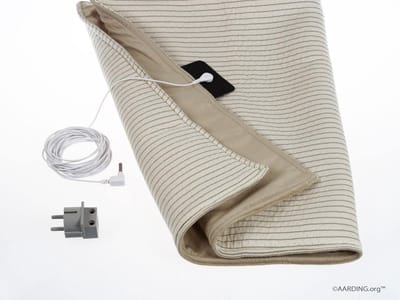 Aardingsdeken - 50x70cm - incl. 5m kabel en aardingsstekker - Small - Wit - fleece deken - Aarding.org