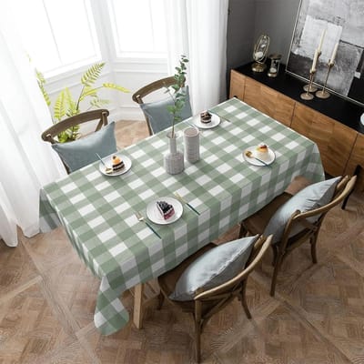Saliegroen Buffalo Plaid Rechthoekig Tafelkleed Bruiloft Feest Decor Boerderij Groen Wit Geruit Tafelkleed Huisdecoratie 100x145cm