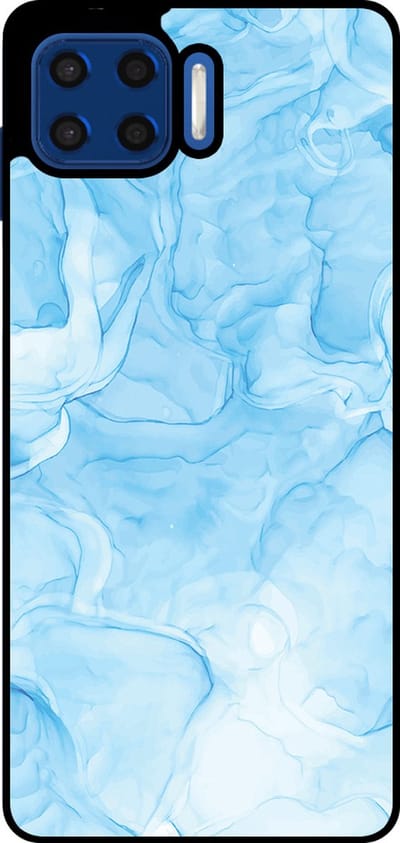 Smartphonica Telefoonhoesje Geschikt voor Motorola Moto G5 Plus met marmer opdruk - TPU backcover case marble design - Lichtblauw geschikt voor Motorola Moto G5 Plus