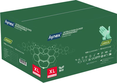 Hynex Biologisch Afbreekbare Nitril Handschoenen Groen – Maat XL – 1000 Stuks – Poedervrij – Bio Degradable – Wegwerphandschoenen – Duurzaam