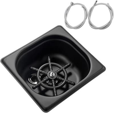 Glazenwasser - Bekerreiniger - Snel Glazen Spoelen - Geen Stroom Nodig - 19.99 x 17.98 x 12.98 cm - Zwart