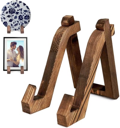 Vintage houten receptenrek, keukenrek, houten kookreceptenrek, fotostandaard, displayrek voor diverse artikelen
