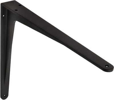 Plankdrager Aluminium - Planksteun Muurbeugel - Zware Lasten Dragen - Zonder Schoor - 34 x 29 cm - Zwart