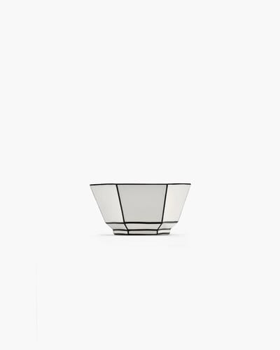 Serax - Annebet Philips - Kom / Yoghurt schaaltje D14cm Wit/Zwart Carte Blanche (Set van 2)