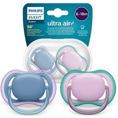 AVENT Sucette Ultra Air SCF085/34 6-18 mois bleu marine/violet