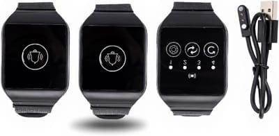 Draadloos Horloge Alarm - Persoonlijk Noodoproepsysteem - Oudere Zorg - IPX7 Waterdicht - 200m Bereik - Zwart
