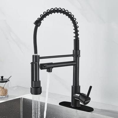 Dailygoods - Keukenkraan met Uittrekbare Sproeikop - Zwart 360° Draaibaar