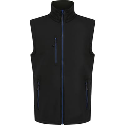 Regatta Heren Navigate Softshell 2-laags bodywarmer (Zwart/Nieuw Royal)