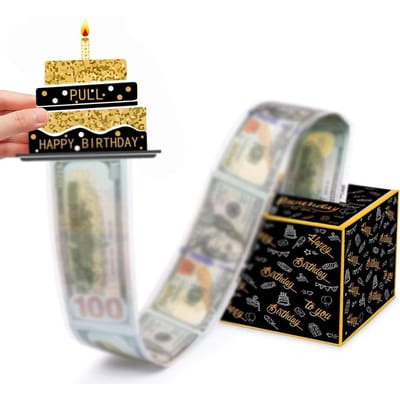 Tirelire noire/rouge pour tirer de l'argent, coffret cadeau Surprise d'anniversaire pour idées d'argent, ensemble de bricolage pour femmes noir