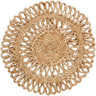 J-Line onderzetter Rond - jute - naturel - 2 stuks