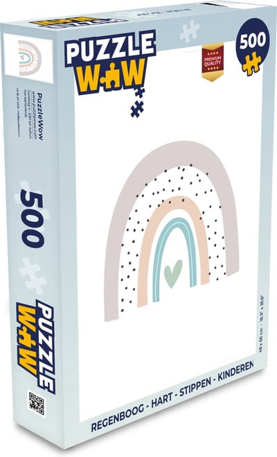 Puzzel Regenboog - Hart - Stippen - Kinderen - Kids - Legpuzzel - Puzzel 500 stukjes