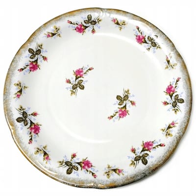 Malcer Kamelia Rond Plateau 32cm - Goudkleurig Roze Porselein