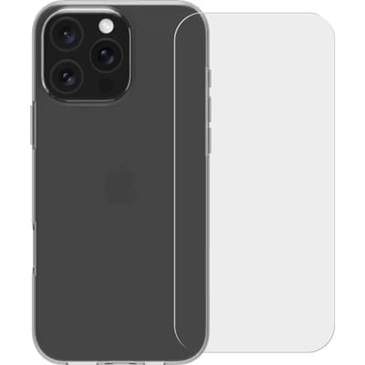 BlueBuilt Back Cover iPhone 16 Pro Max Transparant + Screenprotector Glas