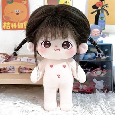 Poupée de mode 20 cm Nanhong Coton Poupées idoles Peluche Jouets pour bébé Déguisement Cosplay Mignon Peluche Personnalisation Figurine Jouets Cadeau pour fille Skeletonless white