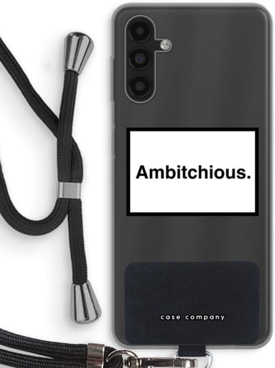 Case Company® - Hoesje met koord geschikt voor Samsung Galaxy A13 5G hoesje met Koord - Ambitchious - Telefoonhoesje met Zwart Koord - Bescherming aan alle Kanten en Over de Schermrand