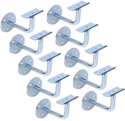 Alberts 855932 leuninghouder | voor bevestiging aan de muur, drager niet verstelbaar | om vast te schroeven | drager gebogen | verzinkt | Set van 10