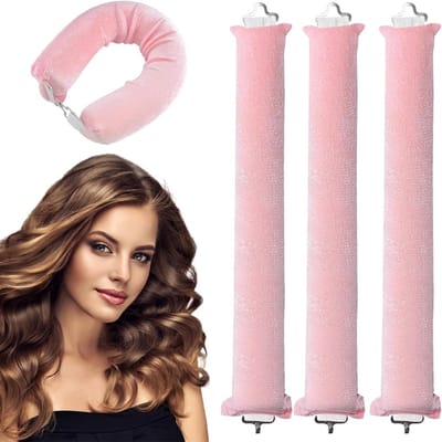 Set van 3 Warmtevrije Krultangen, Flexibele Krulstaven, Warmtevrije Haarstylers voor Natuurlijk Volume en Zachte Golven
