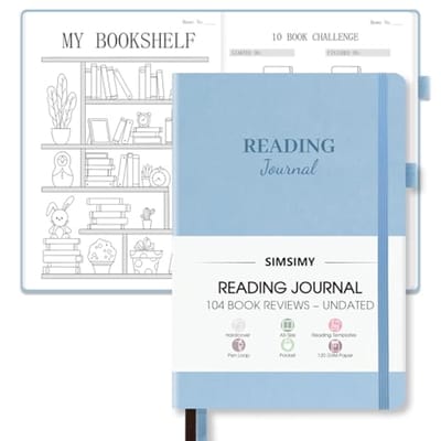 Leesdagboek en Boeken Tracker - 104 Boekrecensies, A5-formaat