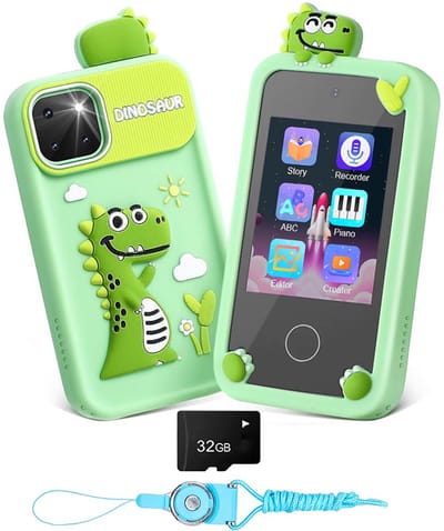 BP® Speelgoed Telefoon Groen - Kindertelefoon - Kindercamera - Educatief Speelgoed 3 Jaar - Kinder Telefoon - Nederlandse Instellingen - 22 Kindvriendelijke Offline Apps - Educatieve Spellen - Inclusief 32 GB SD Card