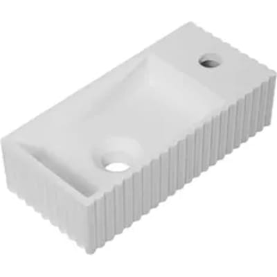 Aquavive Wasbak Cervo - Solid Surface - Rechthoekig - Wit - 18x38x10cm
