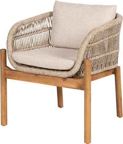 Artichok Teresa Houten Tuinstoel Beige - Terras Stoel - Met Zitkussens En Armleuningen