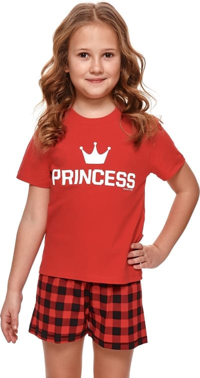 Doctor Nap Katoenen Pyama Meisjes | Korte Mouw Korte Broek | Pyjama Meisjes | Shortama Meisjes | Princess Rood Kort PDB.4264 110/116