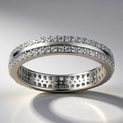 Cavill - Pave Zirkonia Ring - 925 Sterling Zilver - 0,774 Ct Ronde Zirkonen - Elegante Damesring - Zilveren Sieraden - Feestelijke Luxe Ring