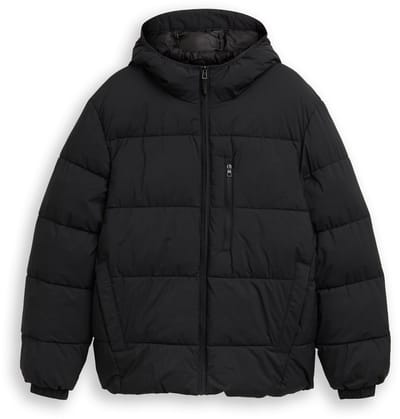 Tom Tailor Denim - Lichtgewicht pufferjas met capuchon - Maat XXL - Black