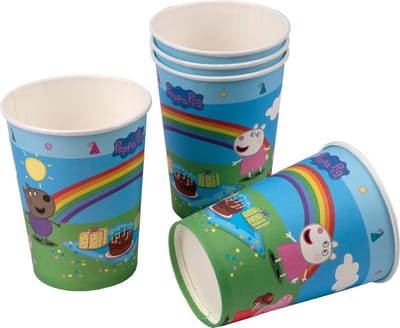 6x Peppa Pig themafeest kinderfeest drinkbekertjes - Thema verjaardag feest drinkbekertjes