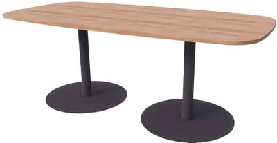 Linesto Vergadertafels Deens Ovaal 200cm breed 100 cm diep Framekleur Zwart Bladkleur Havanna