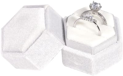 Dailygoods- Ringendoos Elegant - Ringendoosje Huwelijk - Ringendoosje Bruiloft - Ringen Doosje - Fluwelen Ringbox - Klein en Lichtgewicht