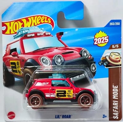 HOT WHEELS LIL 'ROAR SAFARI RED 203/250 (1:64) HW SAFARI MODE 5/5