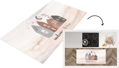 Keukenloper - Loper keuken - Welkom Thuis - Winter - Huis - 120x60 cm - Keukenloper vinyl