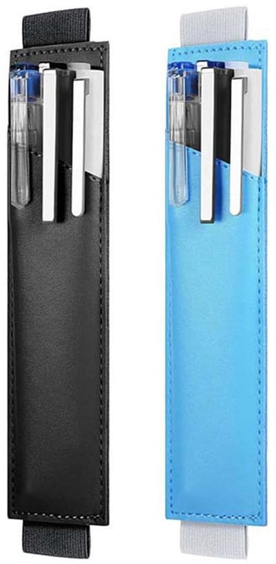 Dailygoods- Pennenhouder met Verstelbare Elastische Band - Bureau Organizer - Pennenbak - Notitieboek Houder - Stijlvolle Hard Cover - Geschikt voor Studenten - Pennenzak