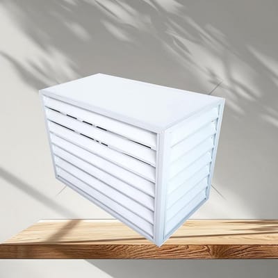 Airconditioner Afdekking - Condensor Hek - Buitenruimte Verfraaien - Efficiënte Luchtstroom - 100x50x70cm - Donkergrijs