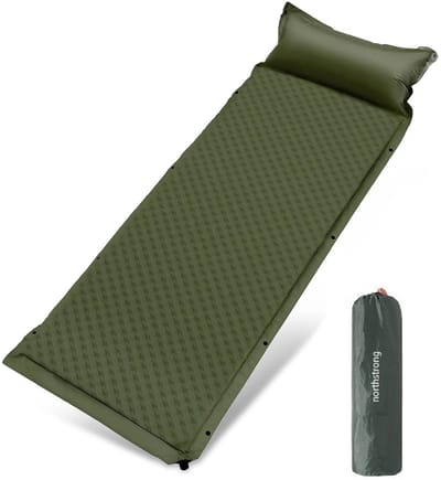 Zelfopblazende Slaapmat 1 Persoons – Koppelbare Slaapmat voor Extra Ruimte – Lichte en Compacte Luchtmatras voor Camping, Festivals & Outdoor – 200x65x5 cm – Automatisch Opblaasbaar – Van Northstrong
