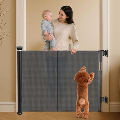 Verstelbare Veiligheidsbarrière voor Kinderen en Honden - 1.5 m en 3 m - Duurzaam en Flexibel Ontwerp voor Binnen en Buitengebruik